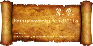 Mattyasovszky Vitália névjegykártya